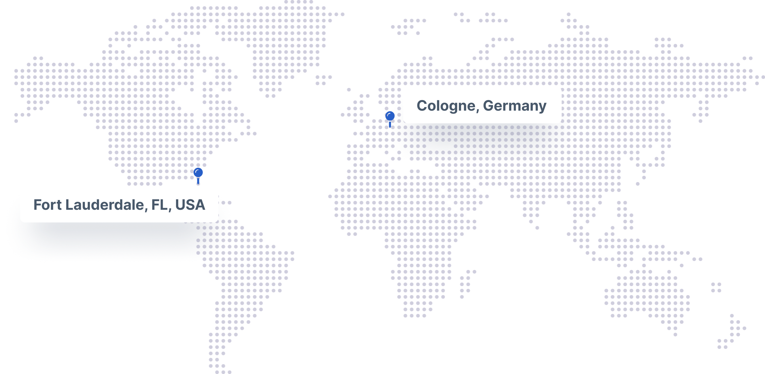 world map with pinpoint office locations